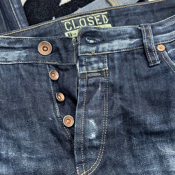 CLOSED Made in Italy Distressed REDDING Denim Jeans Slim Pants - Picture 10 of 14